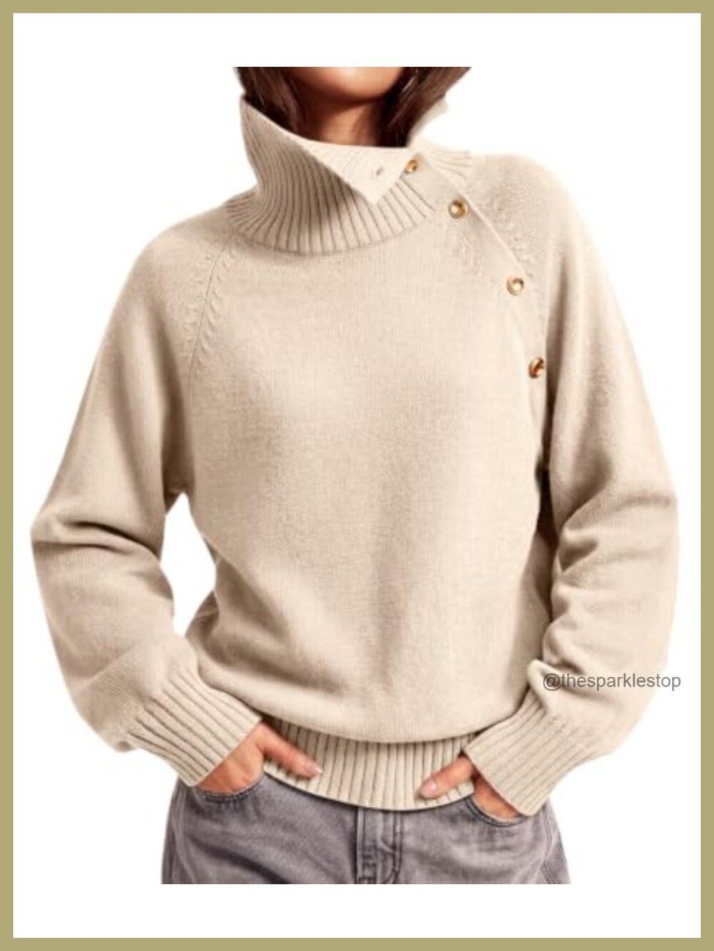 Womens Turtleneck Oversized Knit Fall Sweater Pullover